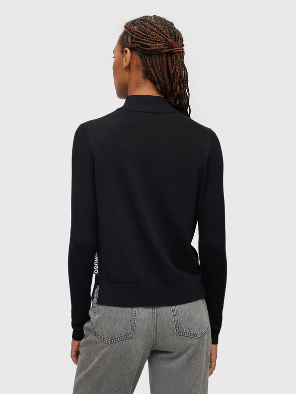 Black sweater with polo collar - 3