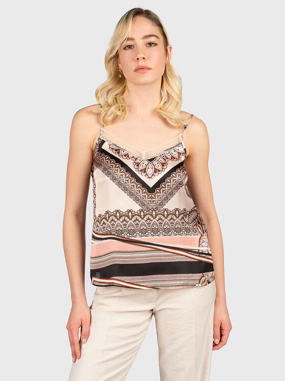 Green top with lace detail - 1