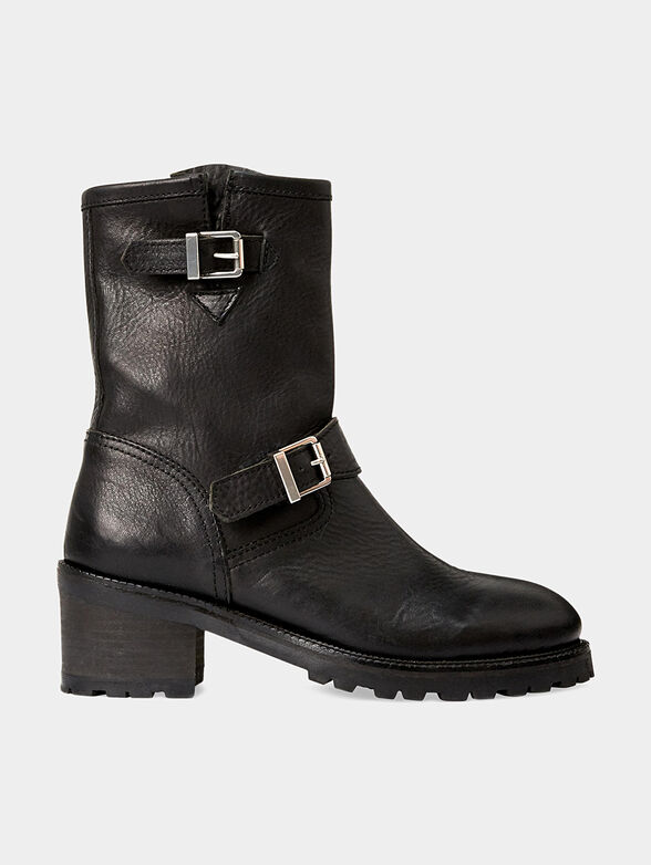 Leather boots with buckle straps - 1