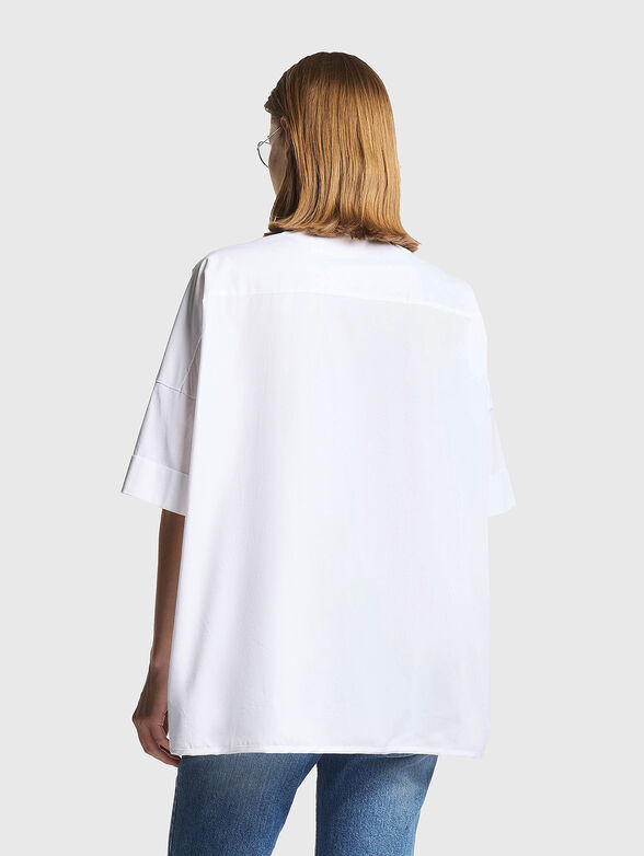 Shirt made of cotton poplin with embroidered logo - 3