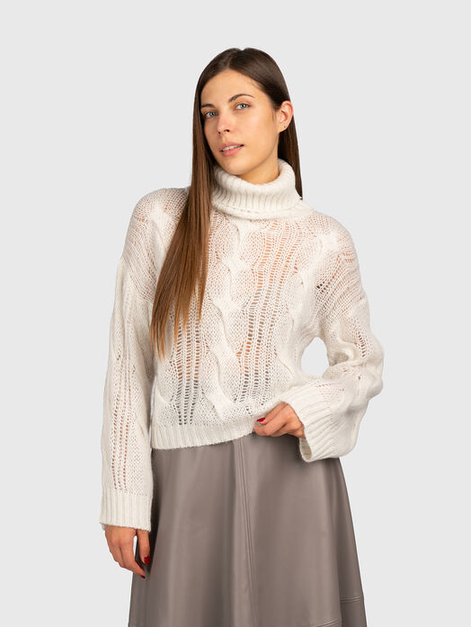 Sweater in black with sheer effect