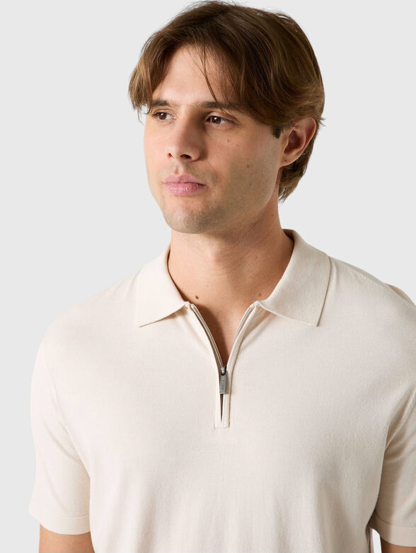 Polo shirt with zipper and logos on the back - 4