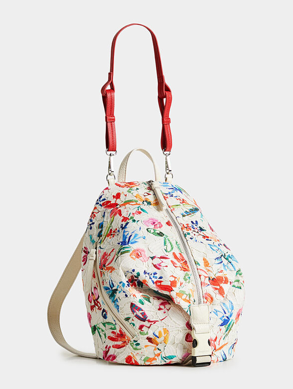 VIANA backpack with lace and floral print - 3