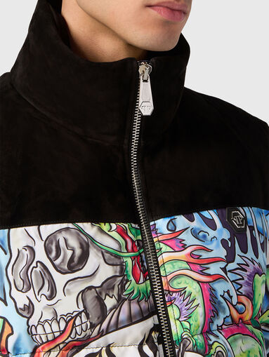 Padded jacket with multicolour print - 5