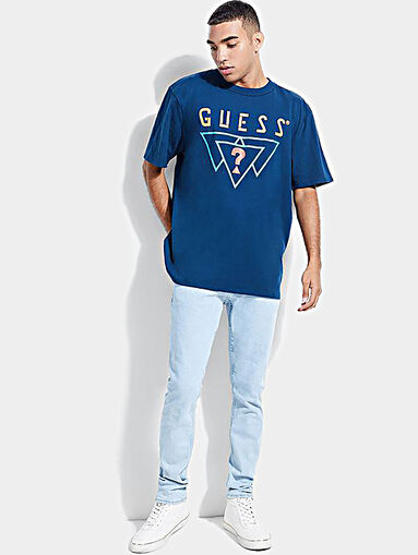 Unisex t-shirt in blue color with logo - 3