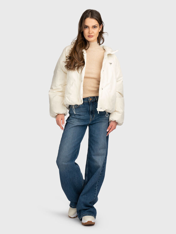 Padded jacket with hood and monogram logo print - 2