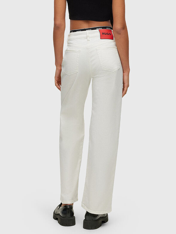 White cotton jeans with logo detail - 2