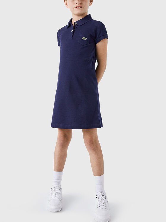 Casual dress in dark blue colour - 1