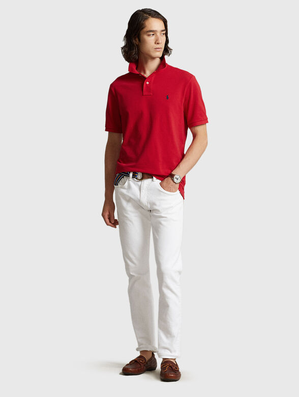 Red cotton polo shirt - 2