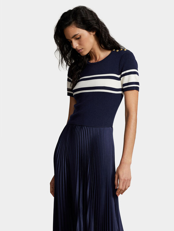 Blue dress with soleil skirt - 3