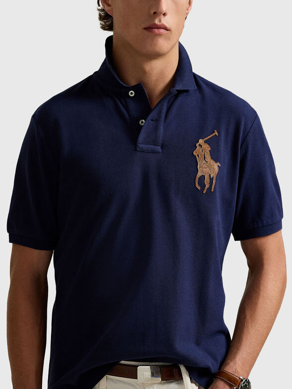 Cotton polo shirt with maxi logo - 4