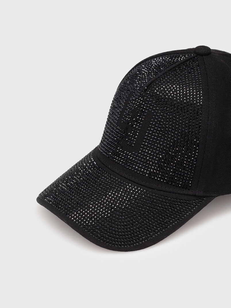 Baseball cap with logo rhinestones - 3