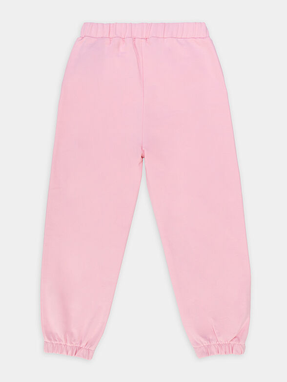 Pink sports pants with delicate logo - 2