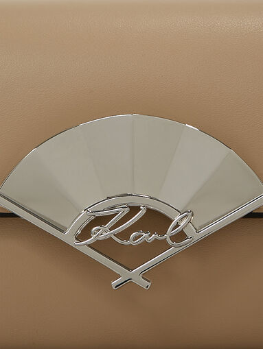 K/SIGNATURE beige leather bag with logo accent - 4