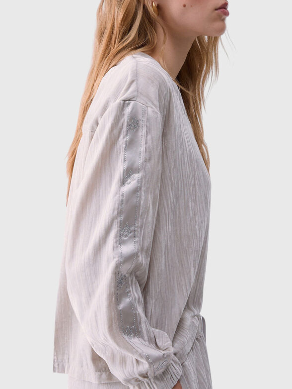 Sweatshirt in velvet crinkle - 4
