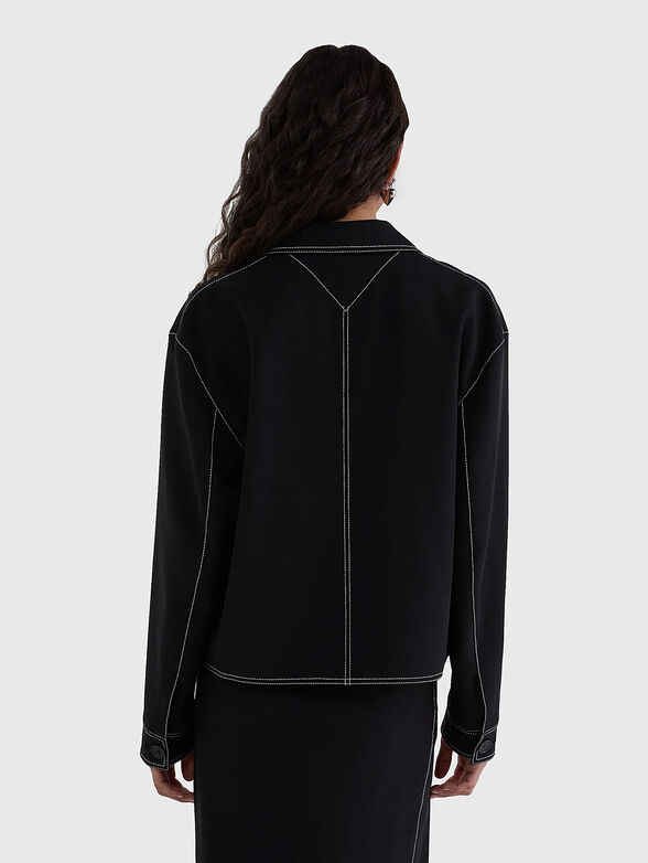 Denim jacket with accent stitching - 3