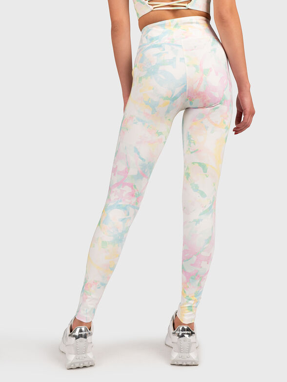 Sports leggings with multicolor art print - 2