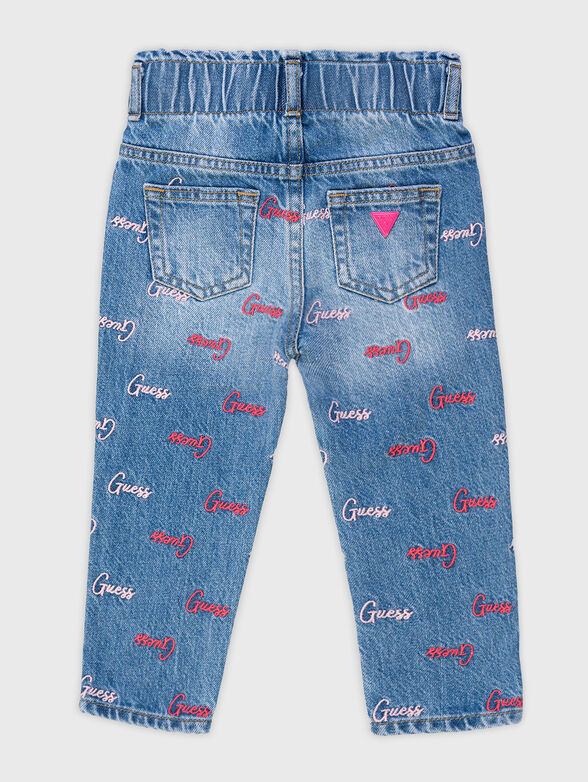 Jeans with contrast logo embroidery - 2