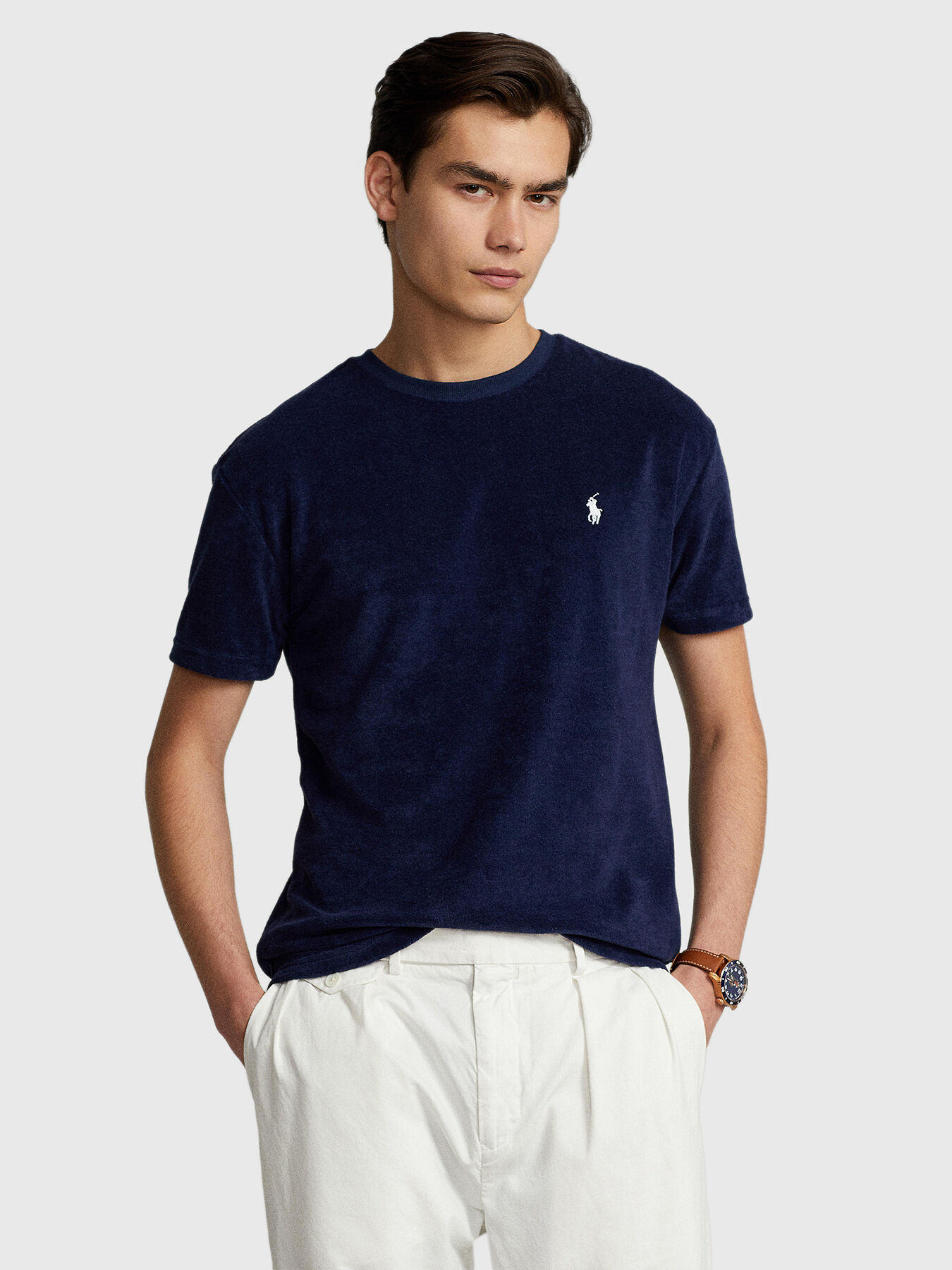 Tシャツ・カットソー POLO RALPH LAUREN Men T-shirt Navy 710901045 003 T-shirt in soft fabric with logo embroidery brand POLO RALPH