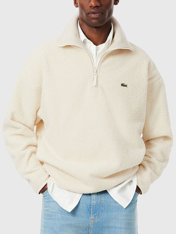 Fleece sweatshirt with zip - 1