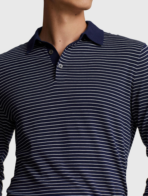 Striped Polo-shirt with long sleeves - 4