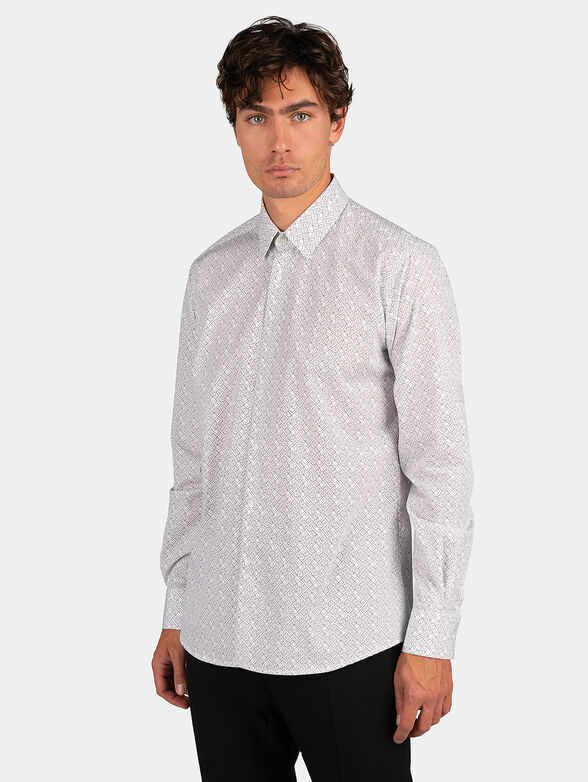 Cotton shirt with logo print - 1