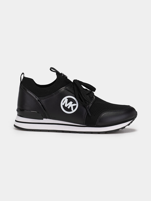 Black sneakers with white logo detail - 1