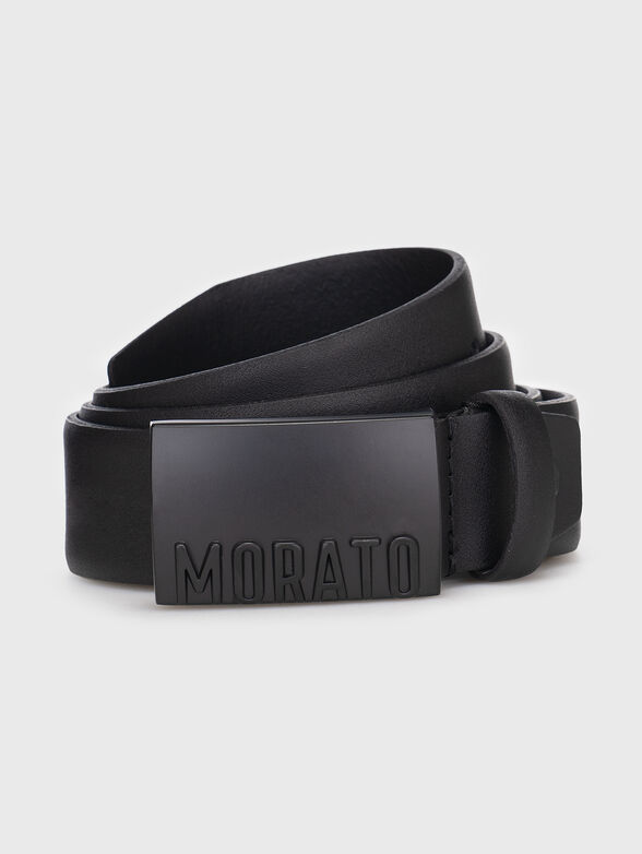 Leather belt with embossed logo - 1