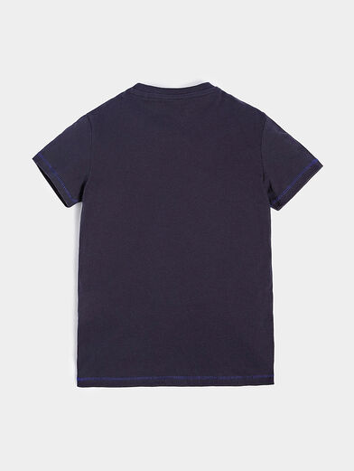 Blue cotton T-shirt with print - 2