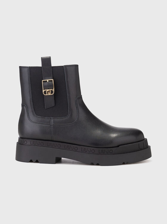 LOVE 63 leather boots with logo - 1