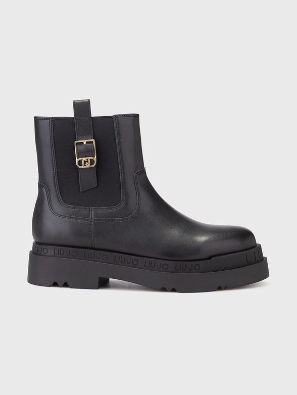 LOVE 63 leather boots with logo - 1