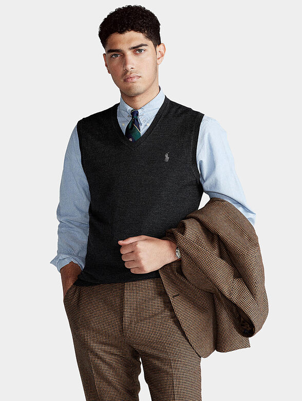 Sleeveless wool sweater - 1