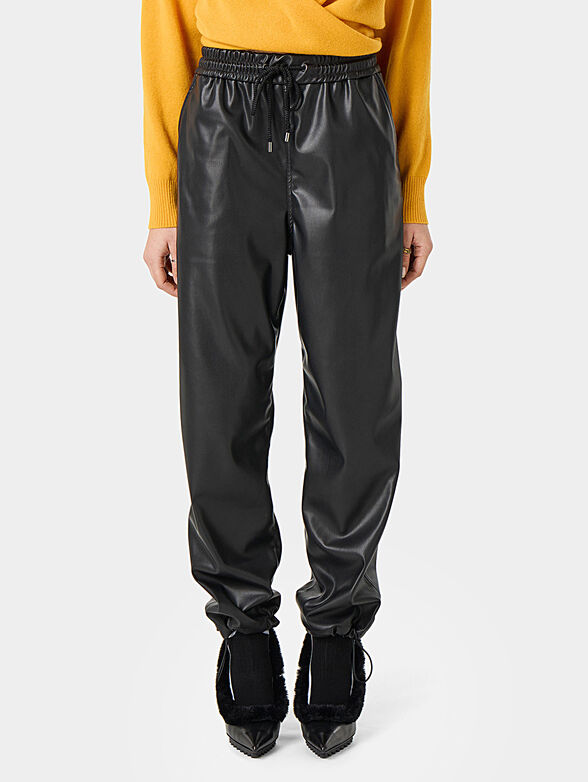 Eco-leather drawstring trousers - 1