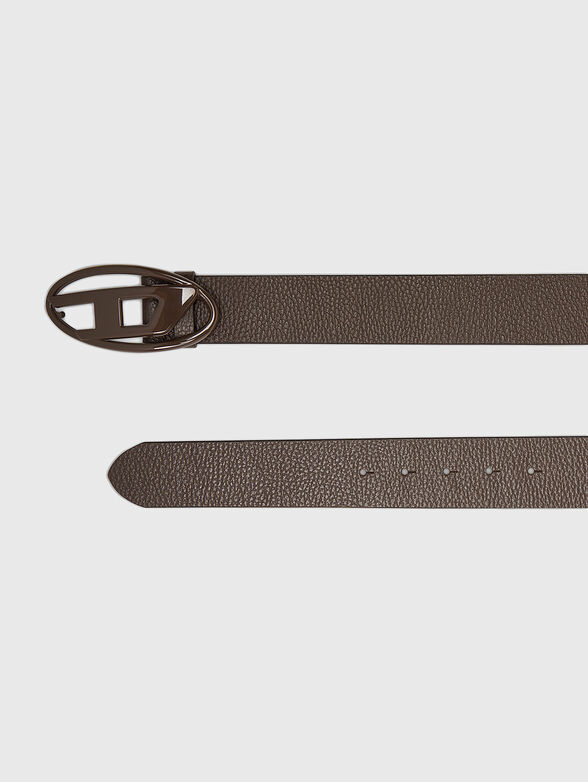 D LOGO B-1DR leather belt with log buckle - 2