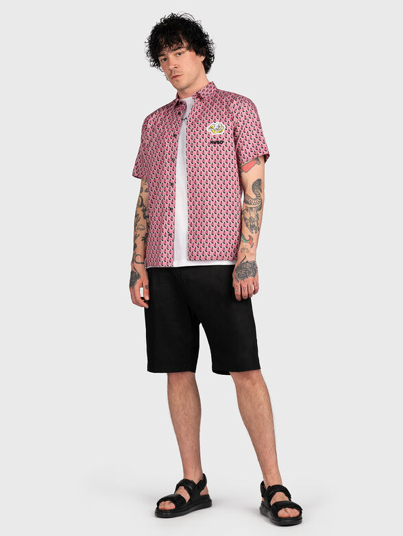 Pink shirt with accent back - 4