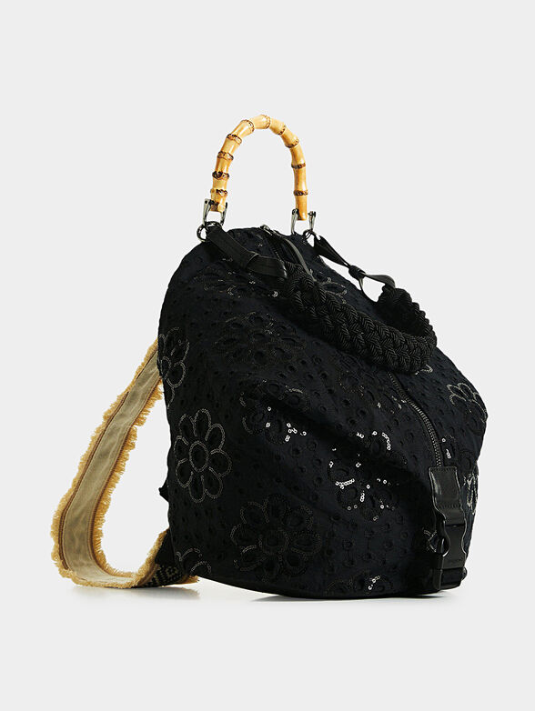 Backpack with English embroidery and sequins - 4