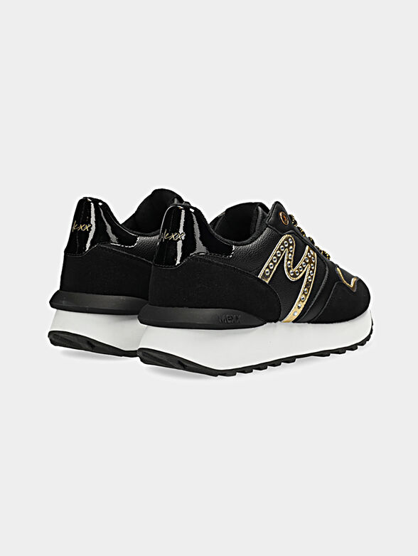 JUJU- SPARK black sneakers with gold details - 3