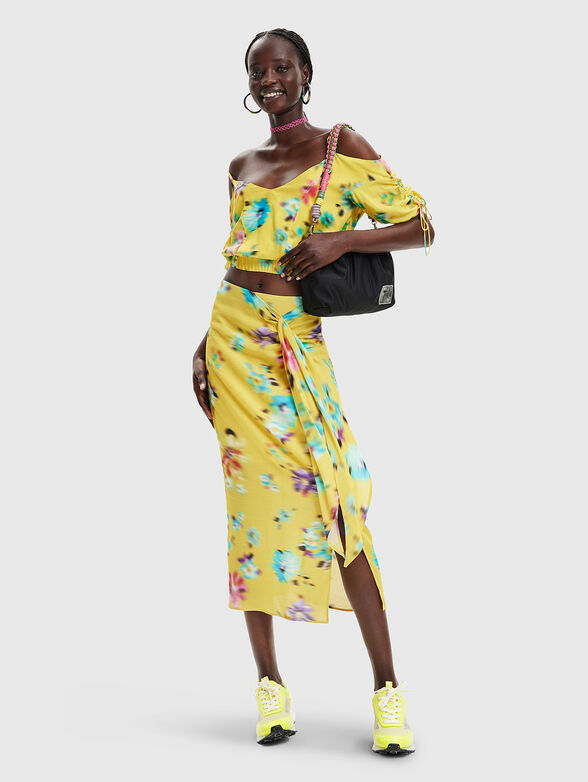 BETTY blouse with laces in yellow color - 2