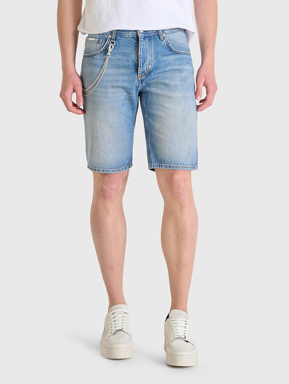 Denim shorts with washed effect - 1
