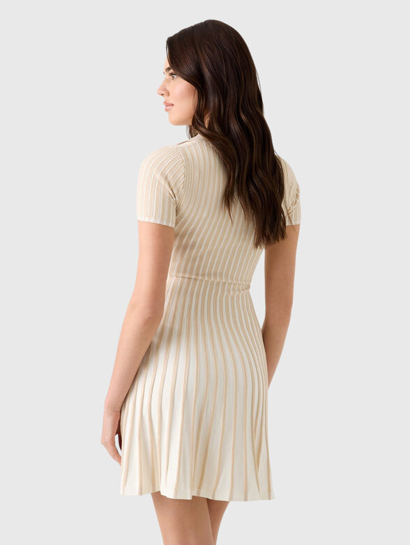 Mini dress with ribbed knit and polo collar - 2