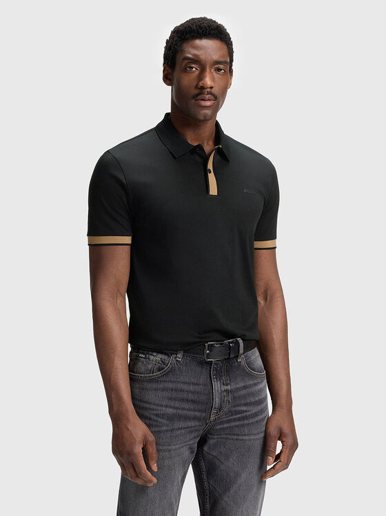Cotton polo shirt with accent trims - 1