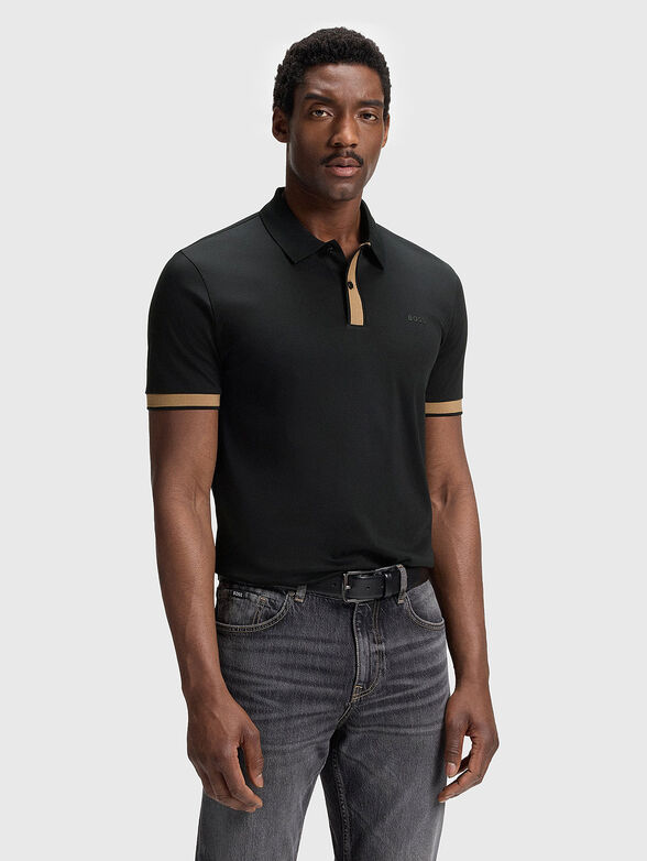 Cotton polo shirt with accent trims - 1