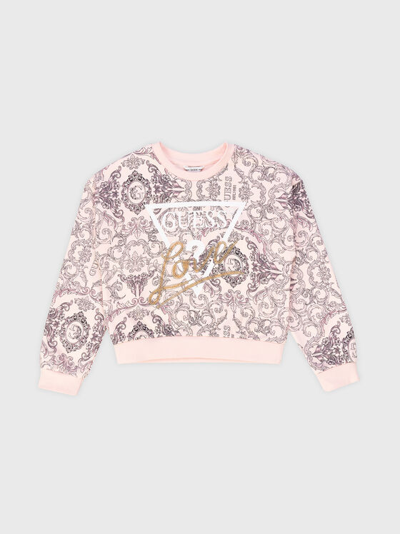 Cotton sweatshirt with floral print - 1