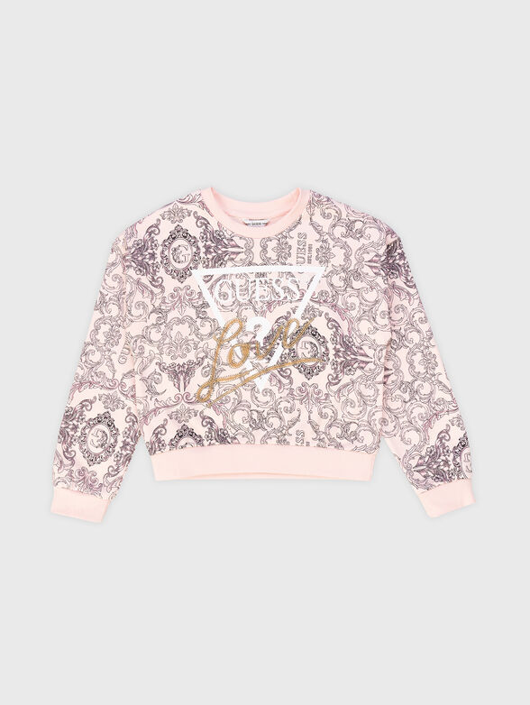 Cotton sweatshirt with floral print - 1