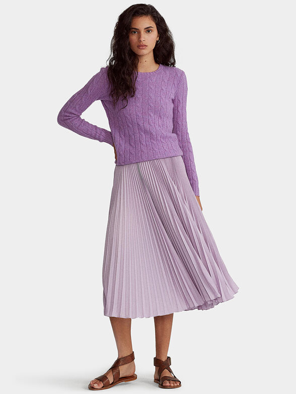 Pleated skirt in pale purple color - 4