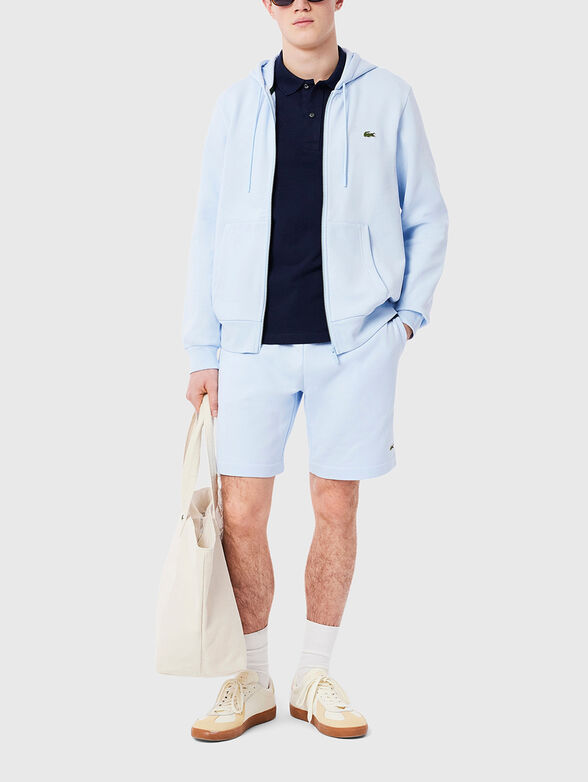 Cotton hooded sweatshirt in blue - 2