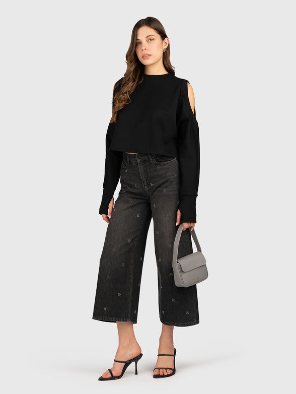 Jeans with wide legs and rhinestones - 4