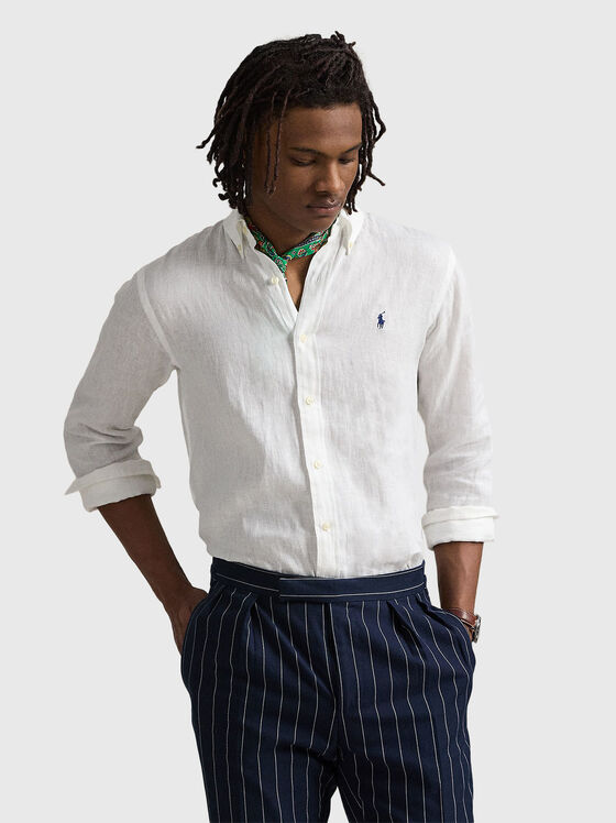 Риза от лен с лого бродерия - 1