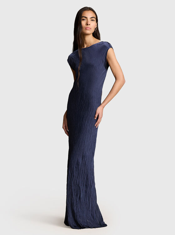 Crinkled satin maxi dress - 1