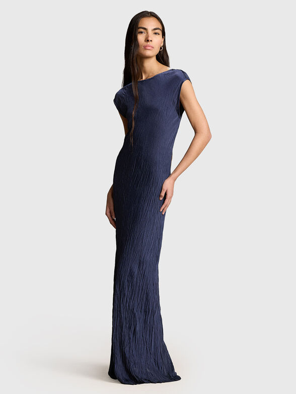 Crinkled satin maxi dress - 1
